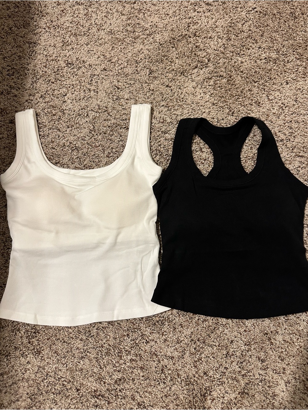 Ribbed Tank Top bra built in modal cotton blend super soft S great support